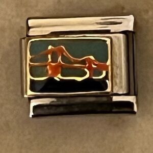 Puzzle Collection Italian 9mm Stainless Steel Golden Gate Bridge Charm Link  EUC